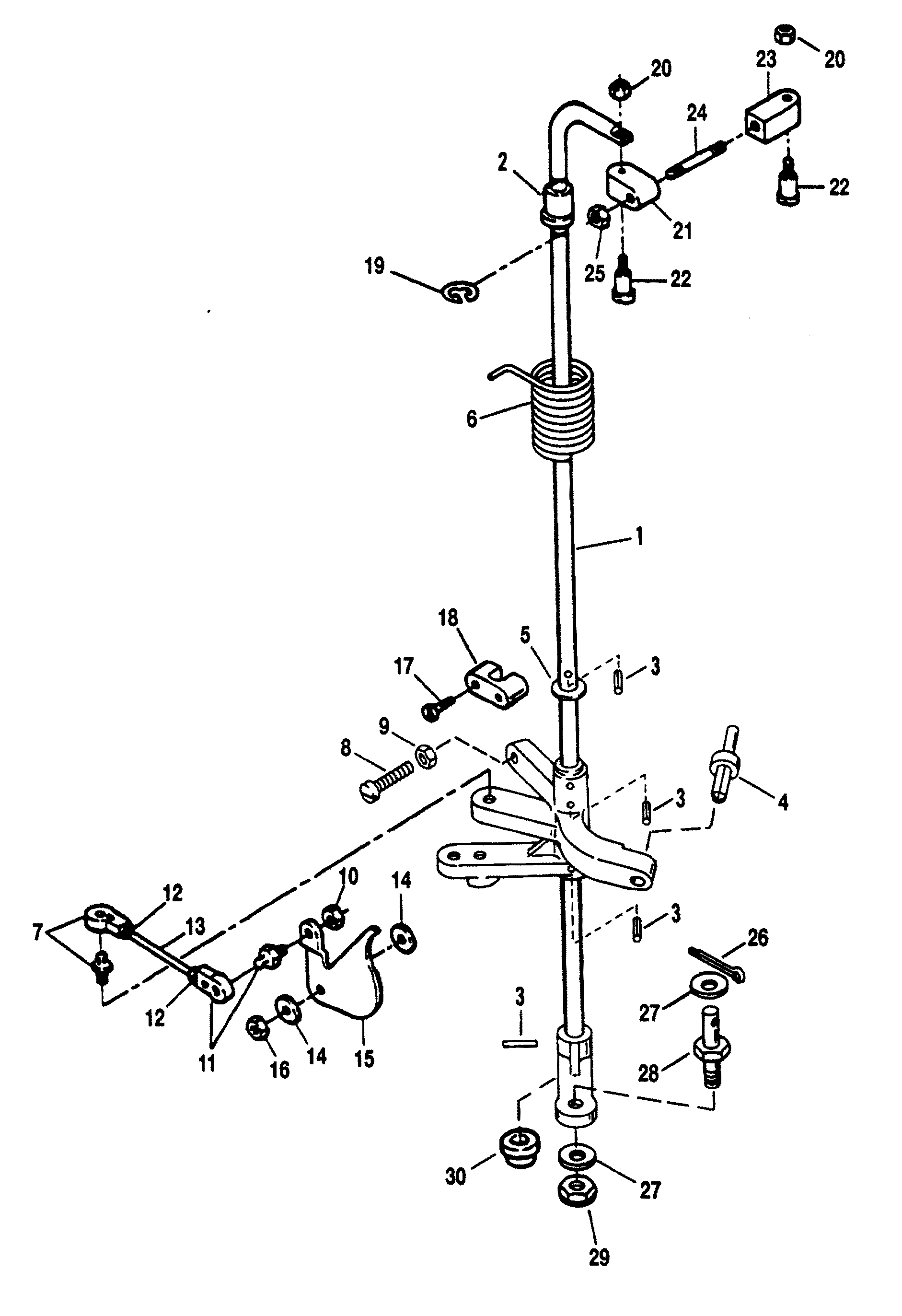 TOWERSHAFT AND THROTTLE LINKAGE Mercury Outboard Motor Parts Vans