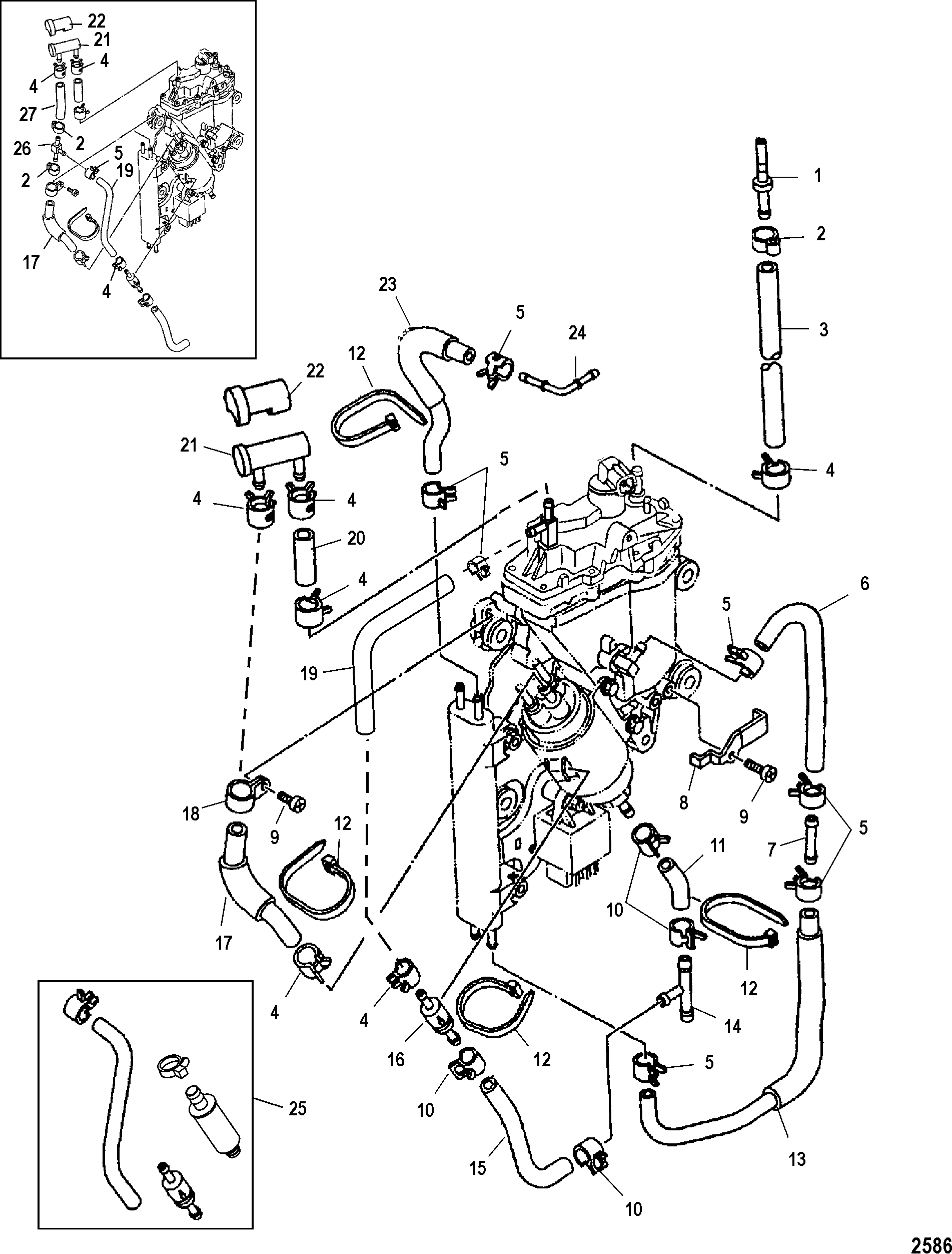 Mercury | MERCURY | 225 EFI (4-STROKE) | 0T653945 & Up | Vapor ...