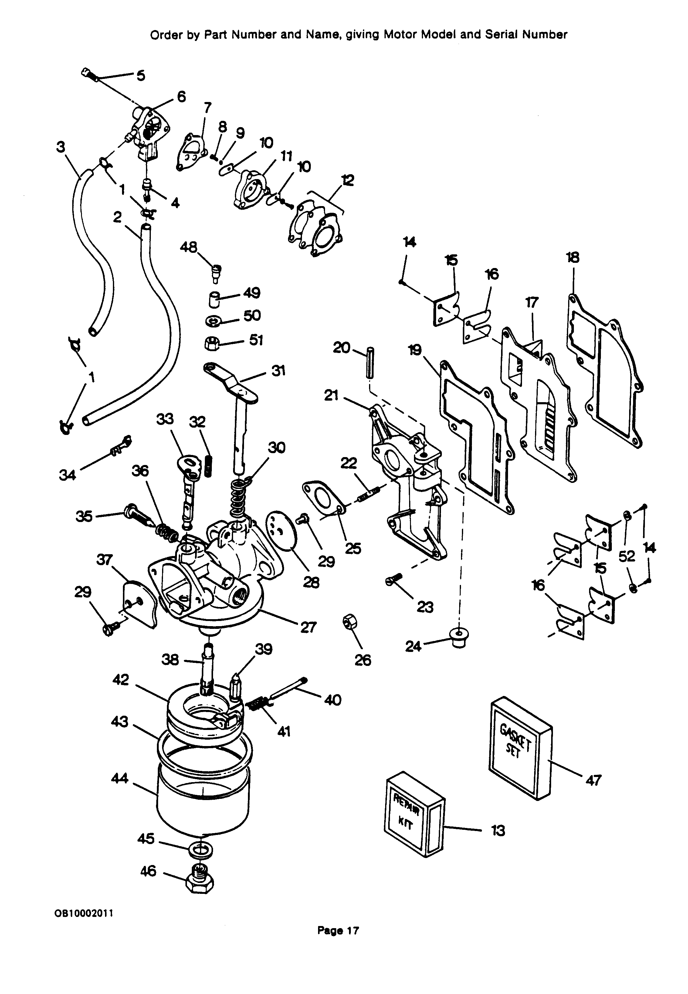 9.9 H.P. (1986-1987) | 225.58799 | Fuel System - Mercury Outboard Motor ...