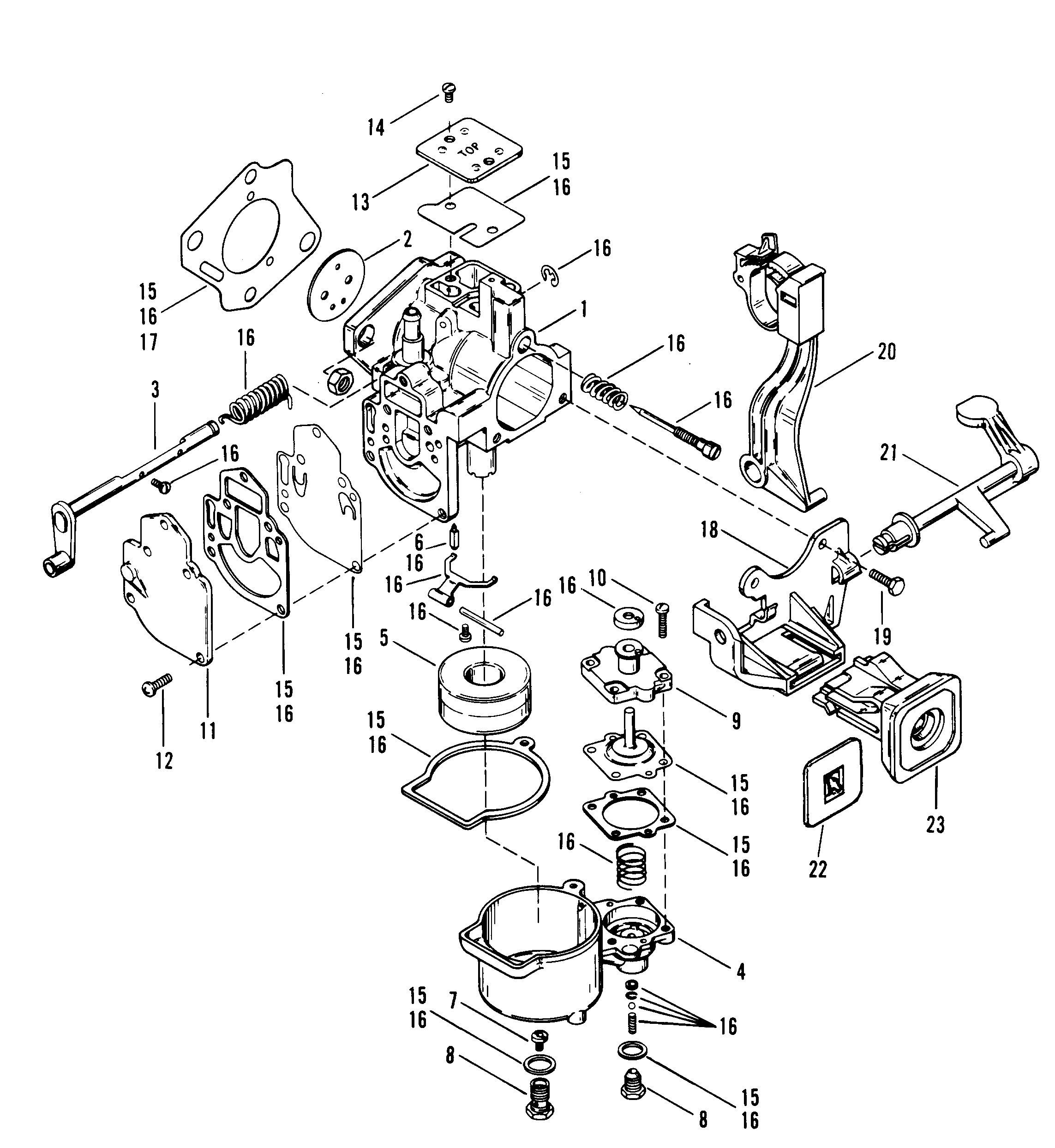 Mercury | RACE OUTBOARD | MERC 25XS | 85A001 AND UP | CARBURETOR ...