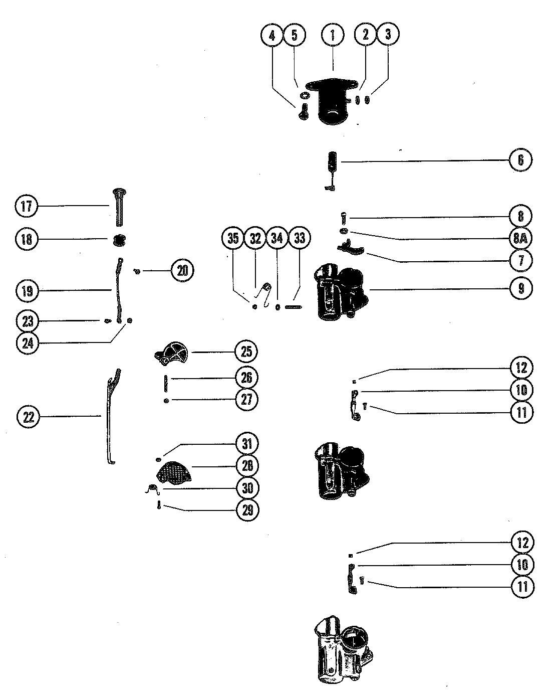 CARBURETOR LINKAGE CHOKE SOLENOID - Mercury Outboard Motor Parts - Van ...