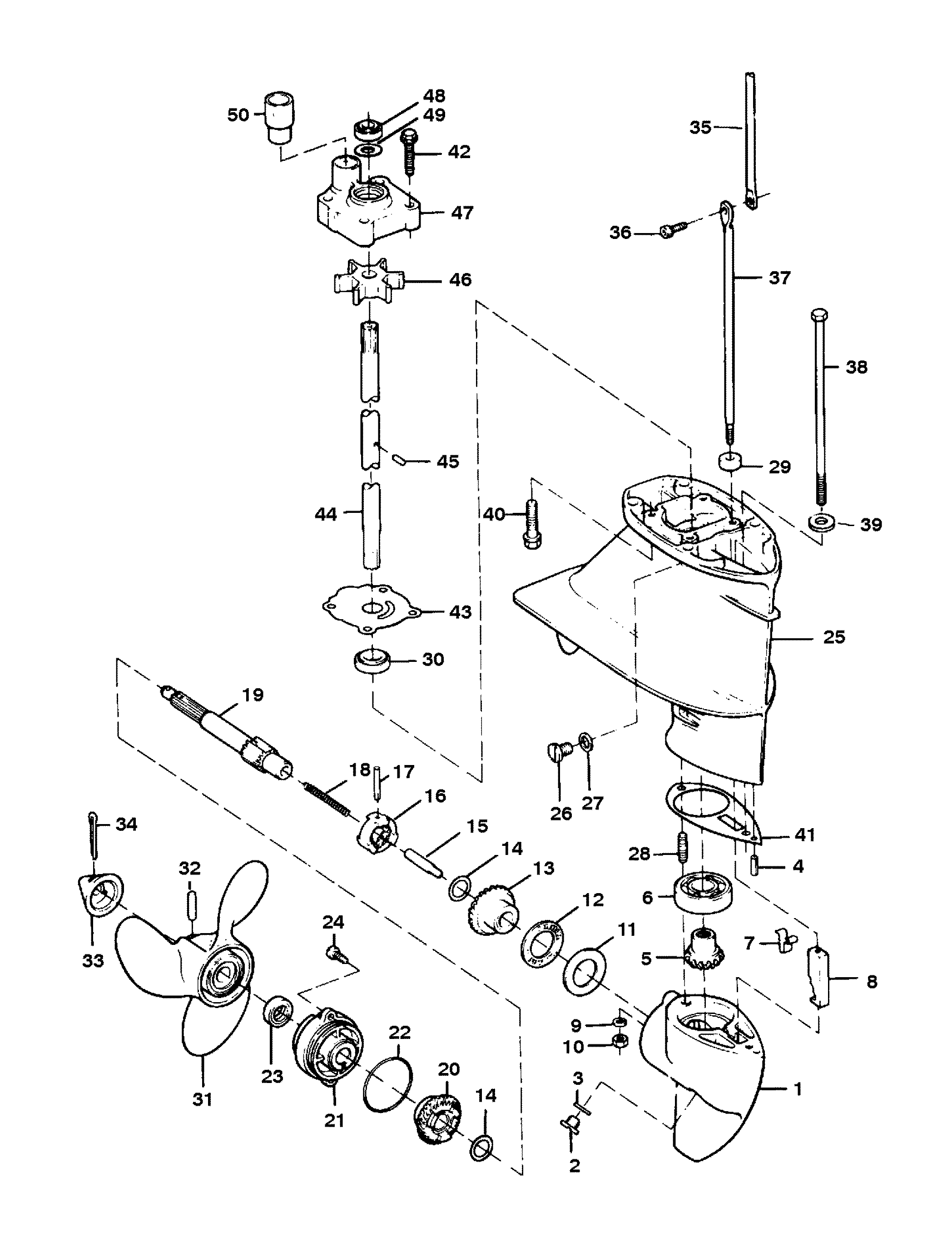 9.9 H.P. (1996-1997 1/2) | 225.581988 | GEAR HOUSING - Mercury Outboard ...