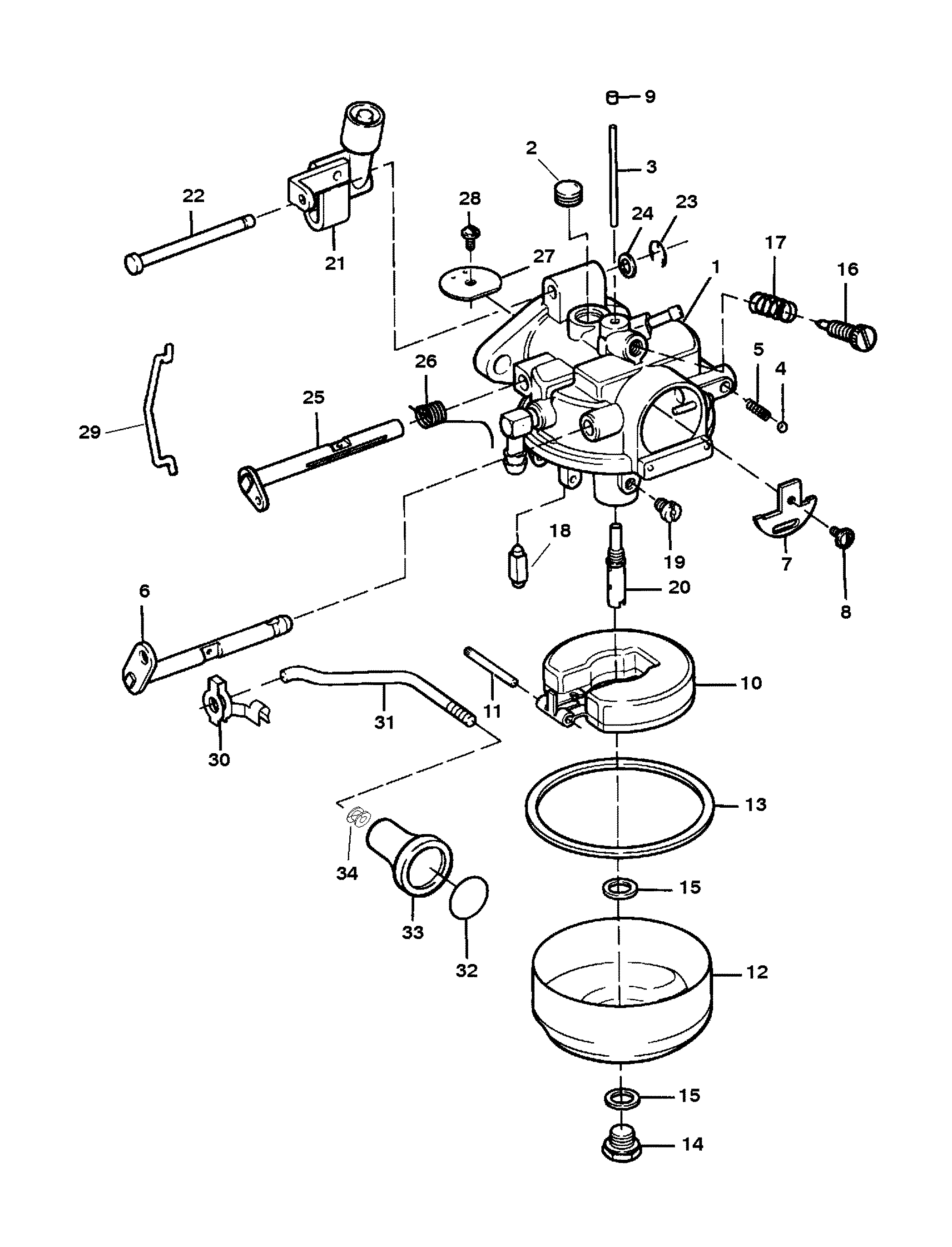 9.9 H.P. (1996-1997 1/2) | 225.581988 | CARBURETOR - Mercury Outboard ...