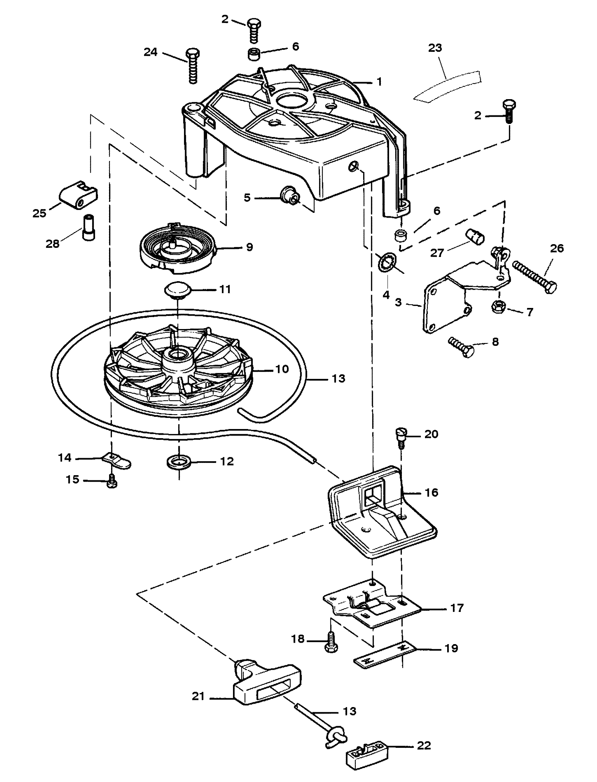 9.9 H.P. (1996-1997 1/2) | 225.581988 | STARTER ASSEMBLY - Mercury ...