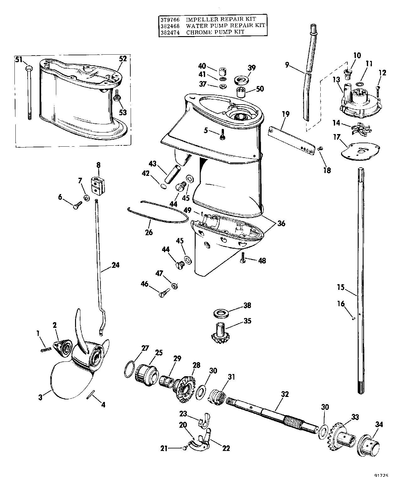 Evinrude Outboard Parts By Hp D Gearcase Group