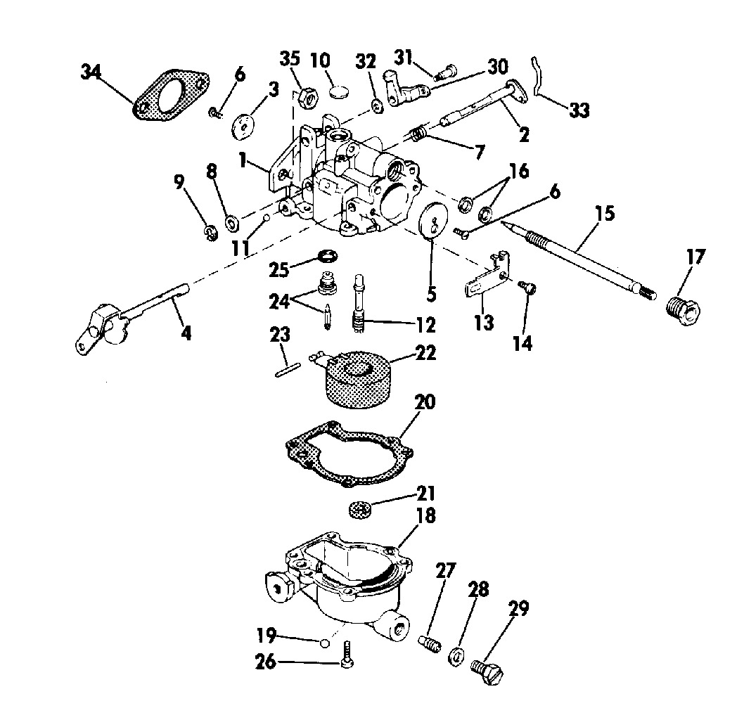 Evinrude | Outboard Parts by HP | 6 | 6403C 1974 | CARBURETOR ...