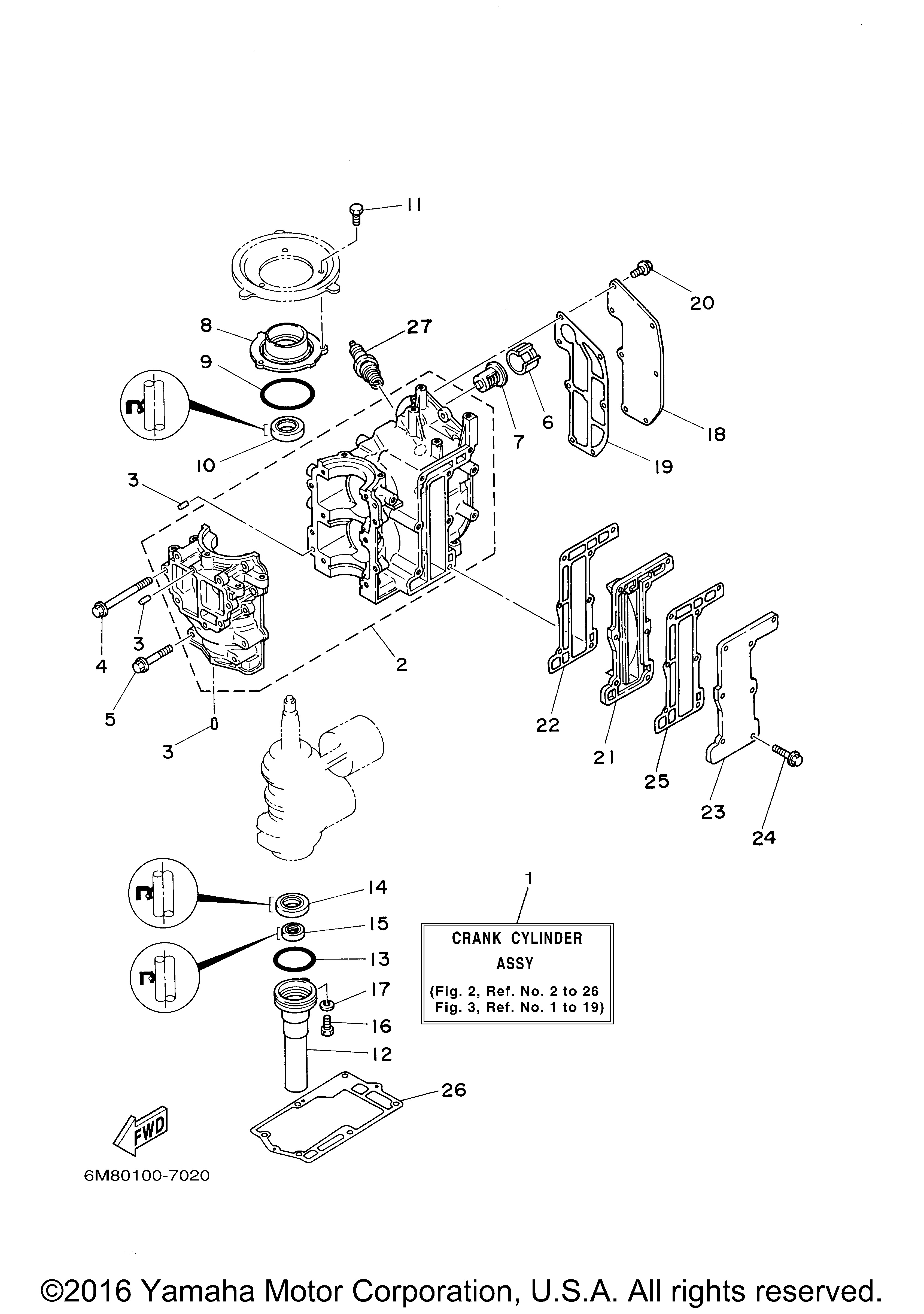 Yamaha | Outboard Parts by HP | 8 | 8MSHZ | CYLINDER CRANKCASE 