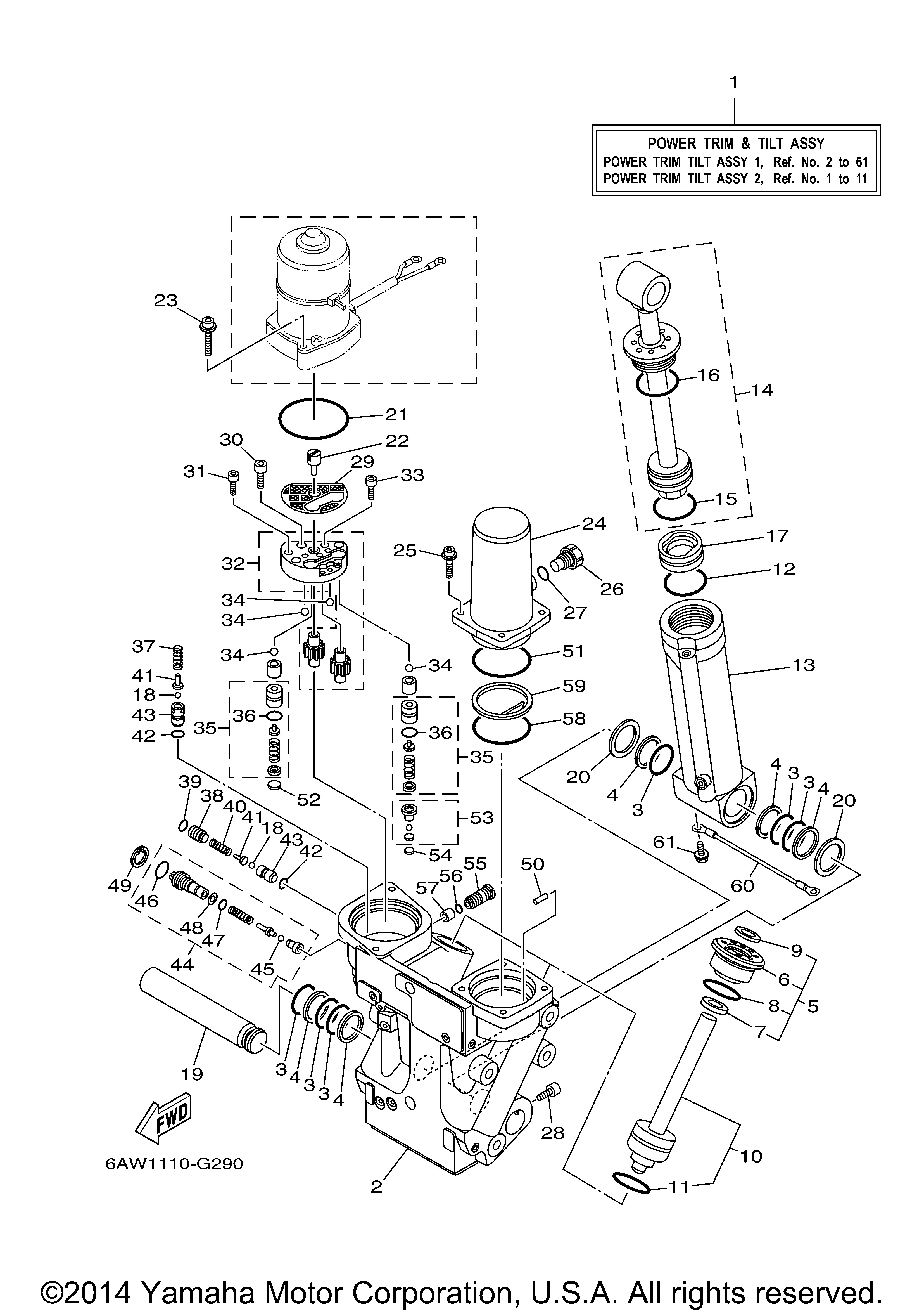 Yamaha | Outboard Parts by HP | 350 | F350TUR 0408 | POWER TRIM TILT ...